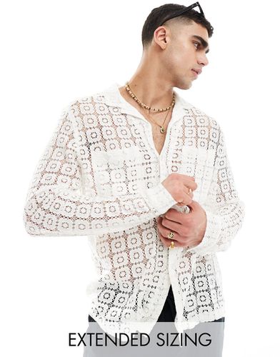 Chemise décontractée avec col à revers et dentelle à motif mosaïque - Asos Design - Modalova