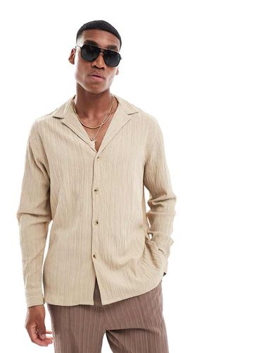 Chemise décontractée avec col à revers - Taupe - Asos Design - Modalova