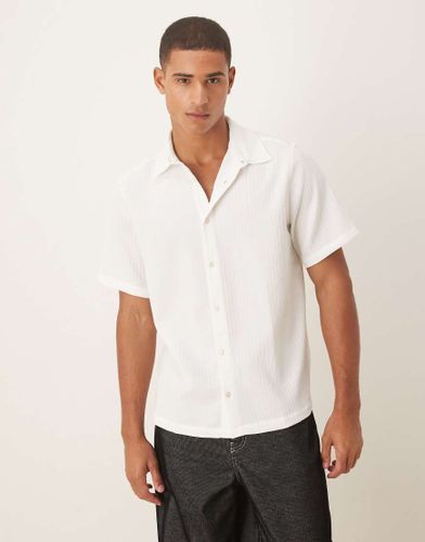 Chemise dcontracte en tissu textur - Blanc - Asos Design - Modalova