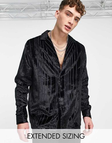 Chemise décontractée en velours dévoré à rayures - Asos Design - Modalova