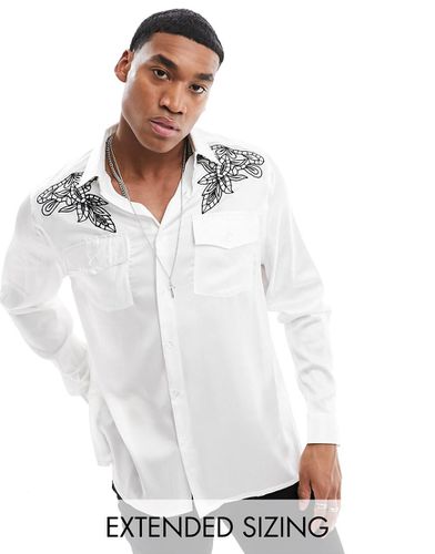 Chemise décontractée satinée à détails style western - Asos Design - Modalova