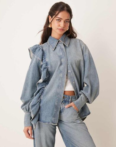 Chemise en jean à volants - moyen - Asos Design - Modalova