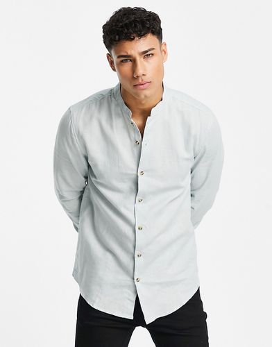 Chemise en lin habillée coupe classique avec col officier - Menthe - Asos Design - Modalova