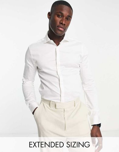 Chemise habillée ajustée en tissu satiné avec col italien - Asos Design - Modalova