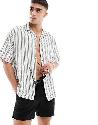 Chemise oversize à rayures avec col à revers - et blanc - Asos Design - Modalova