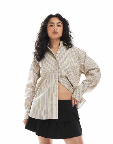 Chemise oversize  rayures - Taupe - Asos Design - Modalova