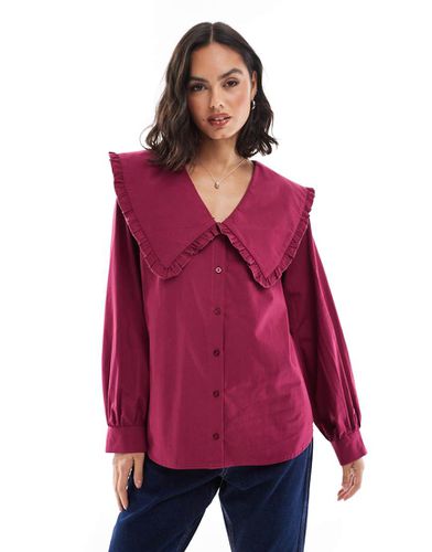 Chemise oversize avec col pâquerette - Bordeaux - Asos Design - Modalova