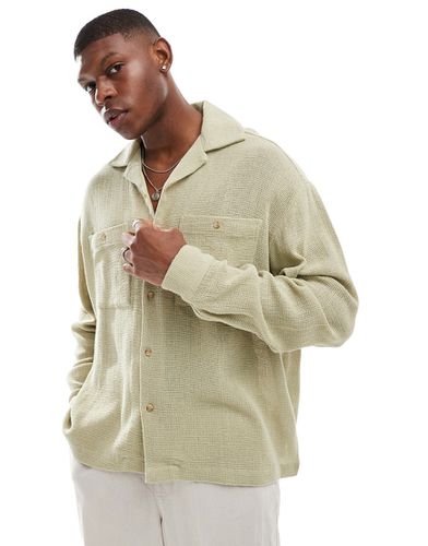 Chemise oversize en tulle à manches raglan et poches cargo - Kaki - Asos Design - Modalova