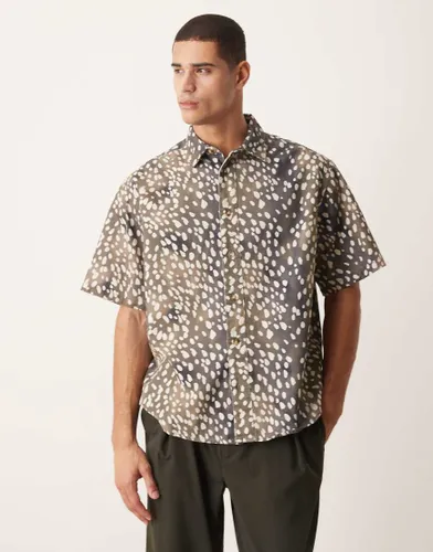 Chemise oversize imprim animal - Marron - Asos Design - Modalova