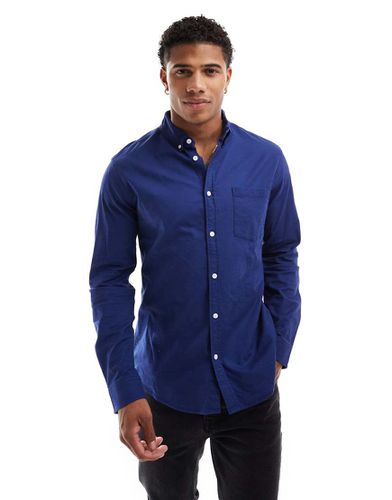 Chemise Oxford ajustée - marine - Asos Design - Modalova