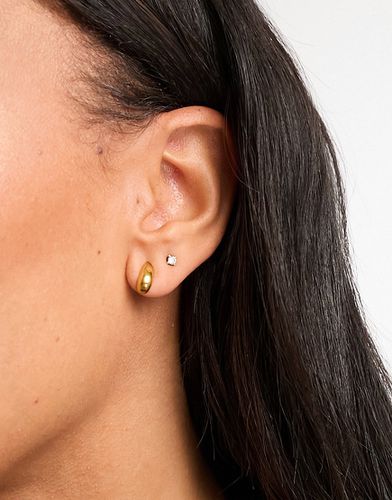 Clous d'oreilles goutte en acier inoxydable imperméable 10 mm - Asos Design - Modalova