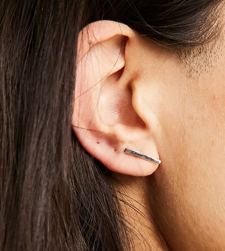 Clous d'oreilles rectilignes épurés en plaqué argent - Asos Design - Modalova