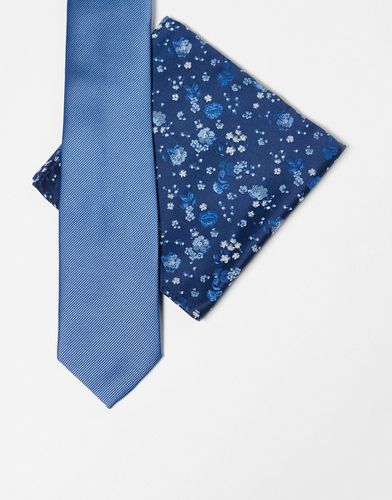Cravate fine avec carré de poche à imprimé fleuri - Asos Design - Modalova
