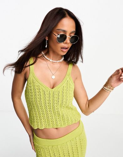 Crop top d'ensemble en maille crochetée - Asos Design - Modalova