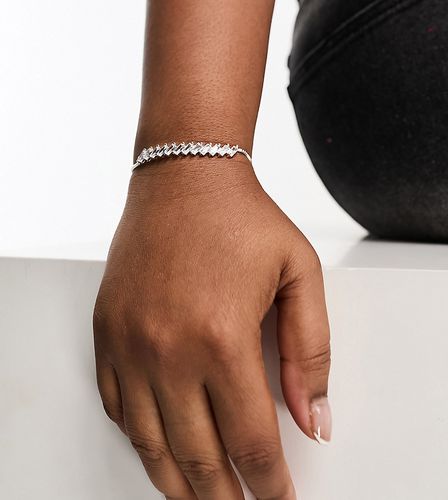 ASOS DESIGN Curve - Bracelet d'amitié en plaqué argent avec motif baguette en zircone cubique - Asos Curve - Modalova