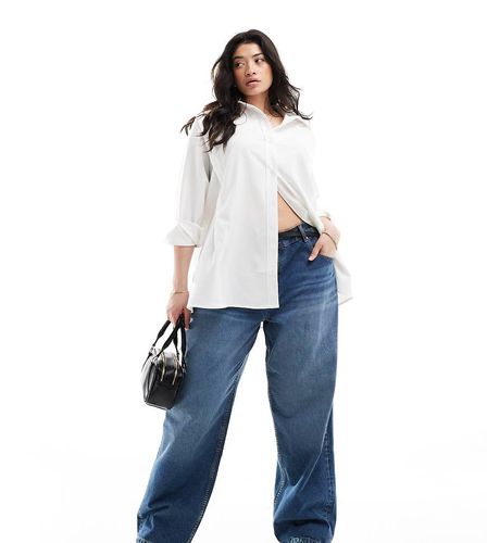 ASOS DESIGN Curve - Jean boyfriend baggy à taille mi-haute - moyen - Asos Curve - Modalova