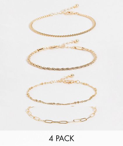 Curve - Lot de 4 bracelets chaîne fins - ASOS DESIGN - Modalova
