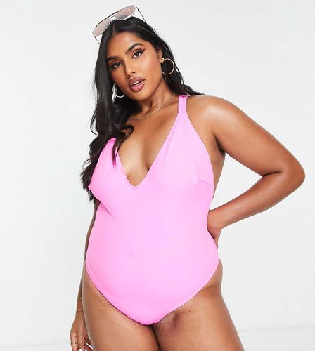 ASOS DESIGN Curve - Maillot 1 pièce avec dos en T - vif - Asos Curve - Modalova