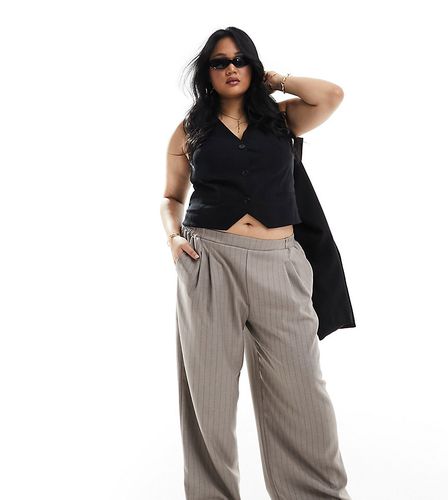 Curve - Pantalon ample à rayures - Noir/taupe - Asos Design - Modalova