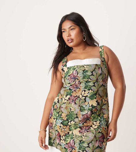 ASOS DESIGN Curve - Robe courte en coton à imprimé tapisserie - Asos Curve - Modalova