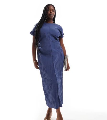 ASOS DESIGN Curve - Robe mi-longue fendue avec mancherons et découpes - délavé - Asos Curve - Modalova