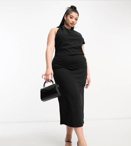 ASOS DESIGN Curve - Robe mi-longue froncée aux épaules avec col montant - Asos Curve - Modalova