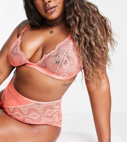 ASOS DESIGN Curve - Rosie - Soutien-gorge triangle en dentelle - Corail - Asos Curve - Modalova