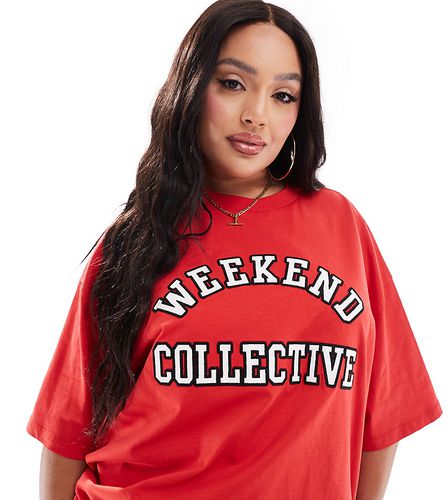 ASOS DESIGN Curve - Weekend Collective - T-shirt oversize à logo style universitaire - Asos Weekend Collective - Modalova