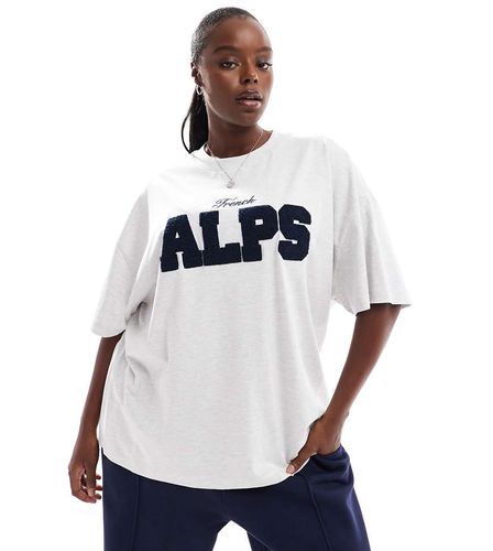 ASOS DESIGN Curve - T-shirt oversize à imprimé logo Alps - chiné - Asos Curve - Modalova