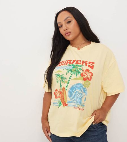 ASOS DESIGN Curve - T-shirt oversize  imprim surf - Babeurre - Asos Curve - Modalova