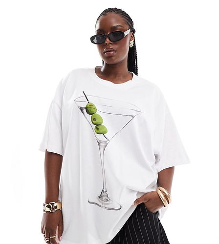 ASOS DESIGN Curve - T-shirt oversize avec motif martini - Asos Curve - Modalova