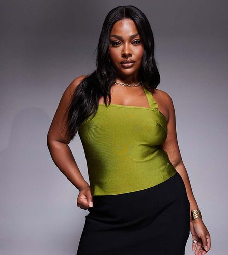 ASOS DESIGN Curve - Top bandage  bretelles dos nu - Olive - Asos Curve - Modalova