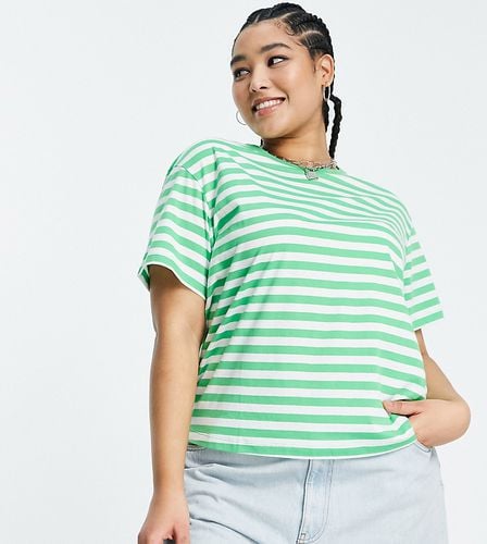 ASOS DESIGN Curve - Ultimate - T-shirt à rayures - Vert et blanc - Echo - Modalova
