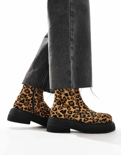 Achieve - Bottes plates en cuir - Léopard - Asos Design - Modalova