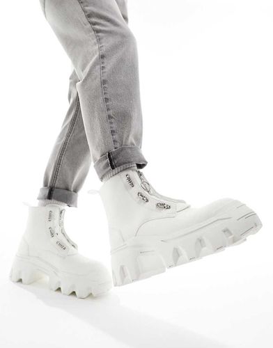 Bottines chunky en similicuir avec détail zippé - Asos Design - Modalova