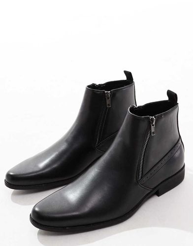 Bottines Chelsea en similicuir avec fermetures éclair - Asos Design - Modalova