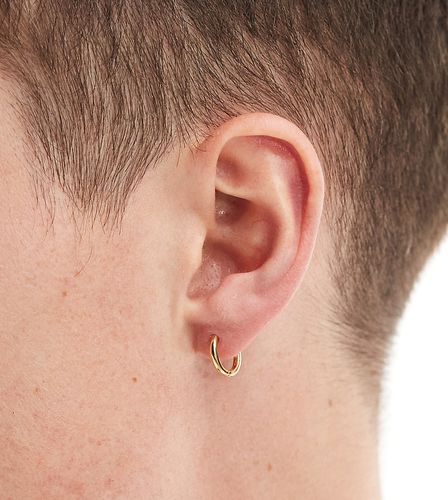 Boucles d'oreilles créoles 12 mm en argent massif plaqué or 14 carats - Asos Design - Modalova