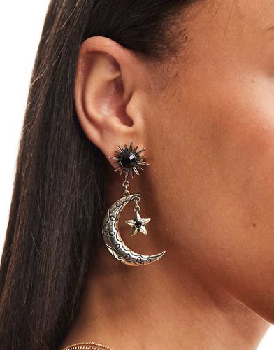 Boucles d'oreilles à pendant céleste effet vieilli - Asos Design - Modalova