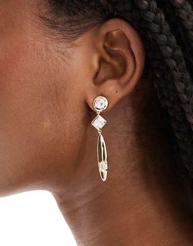 Boucles d'oreilles à pendants avec zircons cubiques aux formes variées - Asos Design - Modalova