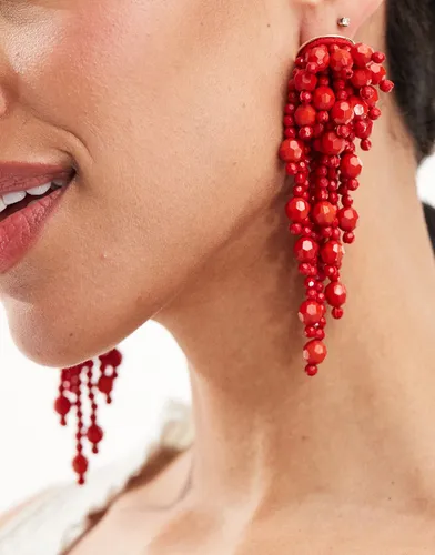 Boucles d'oreilles à pendants perles fantaisie façon cascade - Asos Design - Modalova