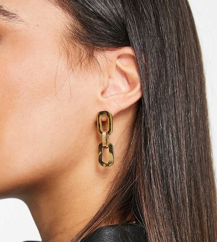 Boucles d'oreilles en plaqué or 14 carats avec pendentif maillons - Asos Design - Modalova