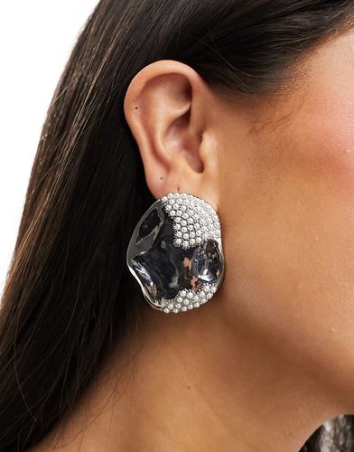 Boucles d'oreilles effet fondu avec petites perles fantaisie - Asos Design - Modalova