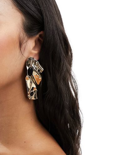 Boucles d'oreilles effet fondu avec pierres noires - Asos Design - Modalova