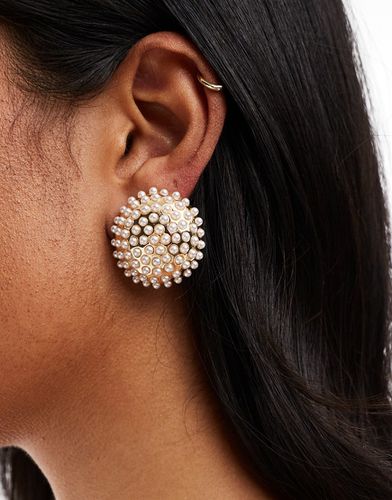 Boucles d'oreilles ornées de petites perles fantaisie rondes - Asos Design - Modalova