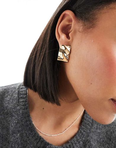 Boucles d'oreilles martelées effet fondu - Asos Design - Modalova