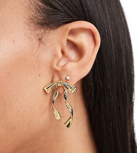 Boucles d'oreilles naud en plaqué or 14 carats - Asos Design - Modalova