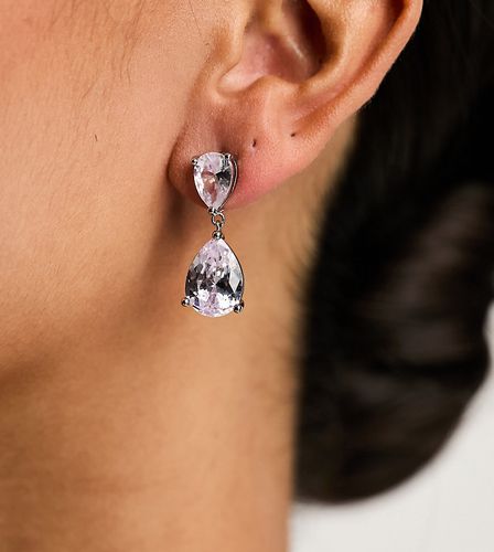 Boucles d'oreilles pendantes avec cristaux goutte d'eau en zircon cubique - Asos Design - Modalova