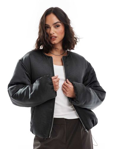 Bomber matelassé sans col effet satiné - contrasté - Asos Design - Modalova