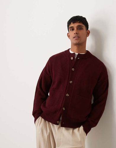 Bomber décontracté coupe carrée en maille - Bordeaux - Asos Design - Modalova