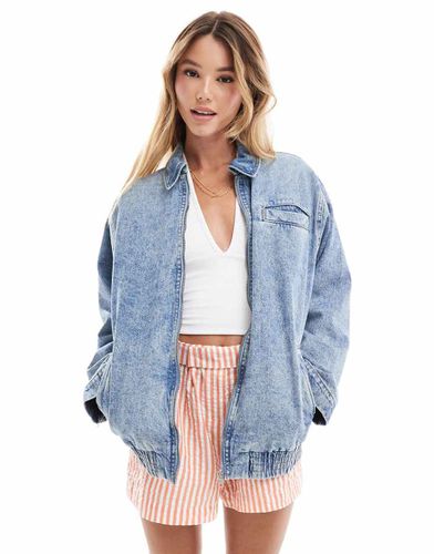 Bomber en jean - à délavage moyen - Asos Design - Modalova